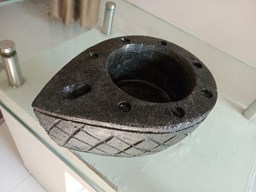 Picture of Beautiful Natural Black Stone Lamp: A Unique Addition to Your Home Decor.